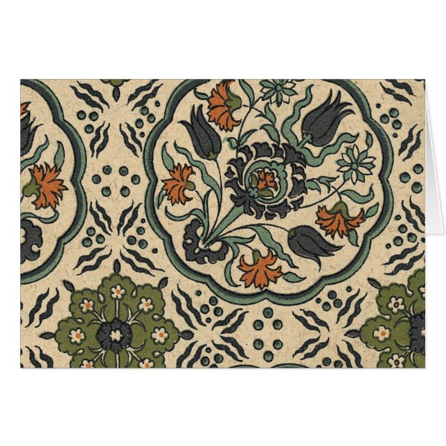 Diseño de mosaico persa floral decorativo (Anverso (Horizontal))