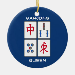 Diseño de mosaicos de juego Mahjong Ornamento cerá