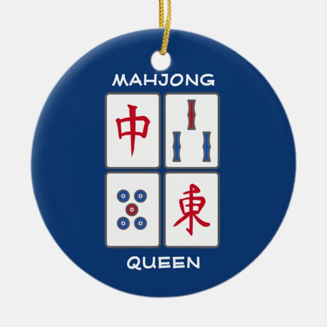 Diseño de mosaicos de juego Mahjong Ornamento cerá (Frente)