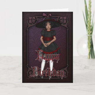 Diseño de muñecas góticas 1 tarjeta de cumpleaños