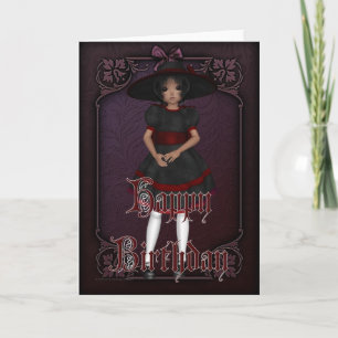 Diseño de muñecas góticas 1 tarjeta de cumpleaños