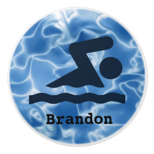 Diseño de natación Tira cerámica o pomo