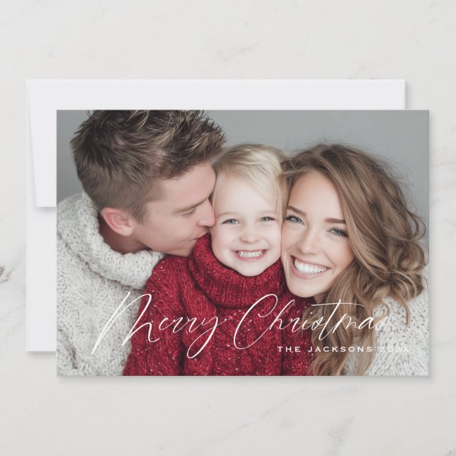 Diseño de Navidad alegre chic con letra script (Anverso)