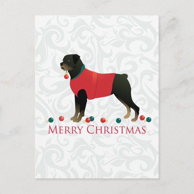 Diseño de Navidad Rottweiler Merry (Anverso)
