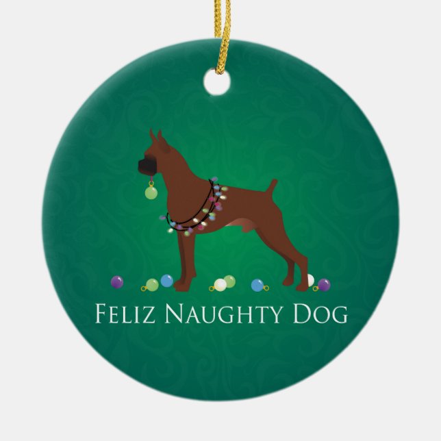 Diseño de Navidades de perros macho con adorno inf (Frente)