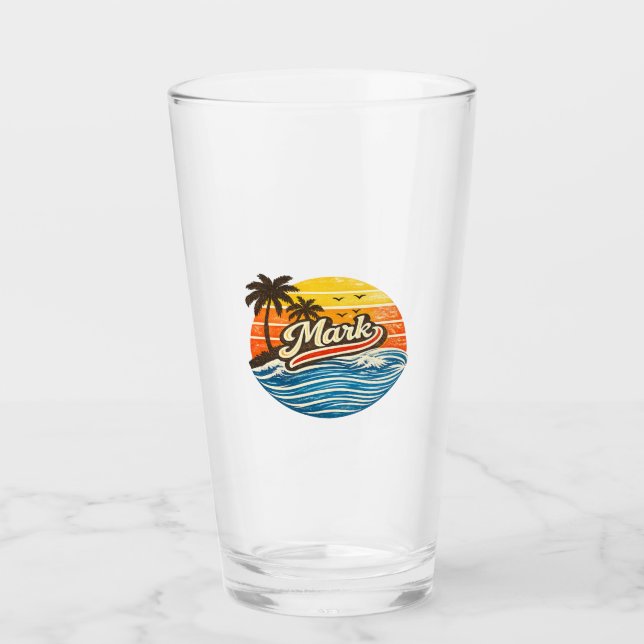 Diseño de nombre con puesta de sol retro Mark (Anverso)