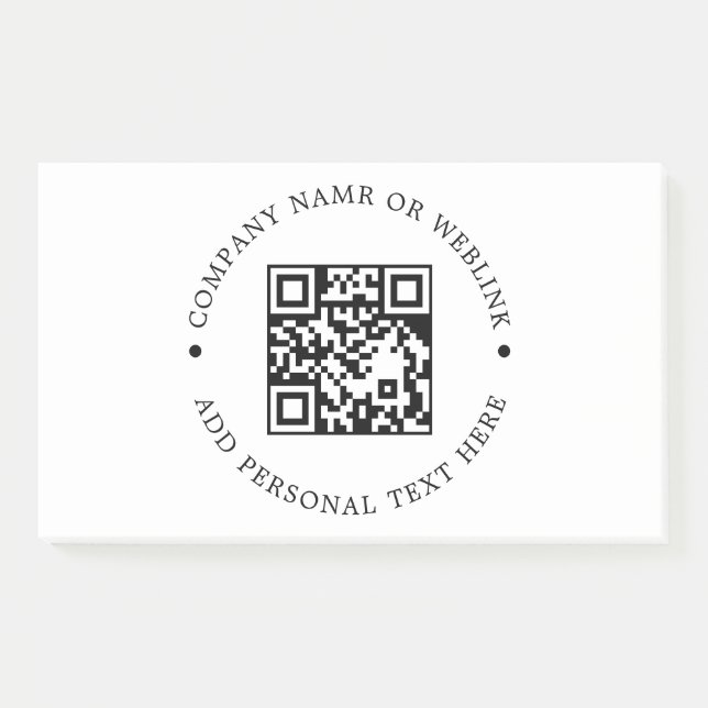 Diseño de nota comercial QR minimalista blanco (Anverso)
