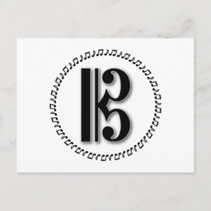 Diseño de notas de música Alto o Tenor Clef para C