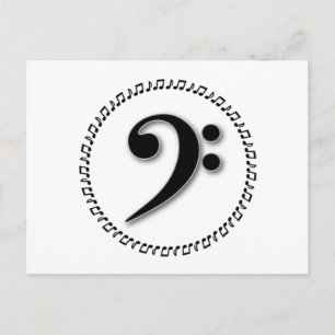 Diseño de notas de música de Bass Clef