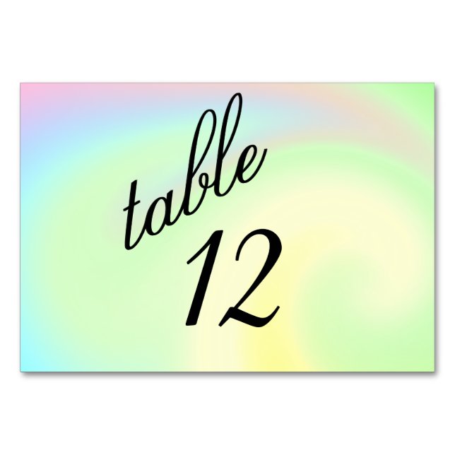Diseño de Número de Mesa Arcoíris Pastel (Anverso)
