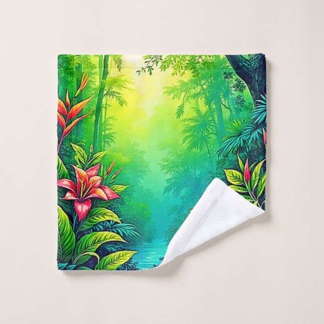 Diseño de oasis de jungla tropical exuberante (Toallita)