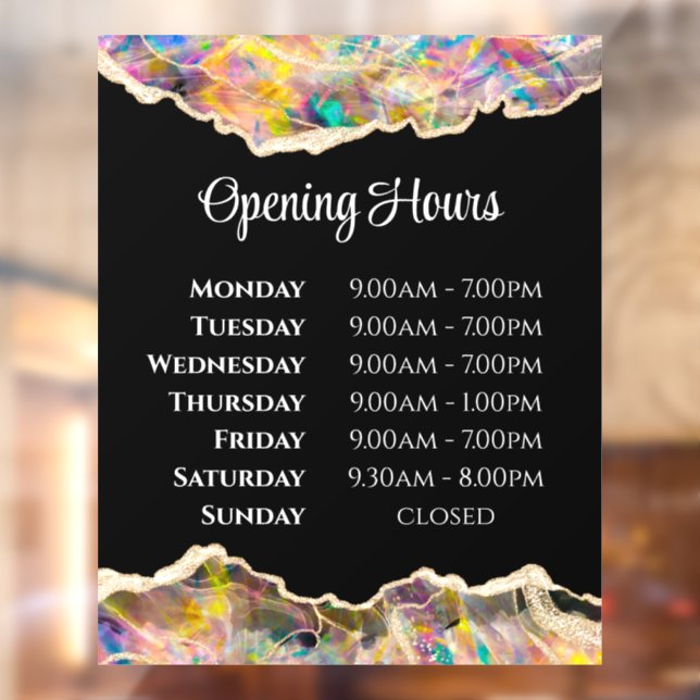 Diseño de ópalo en vinilo adhesivo de horario de a (Hoja 2)