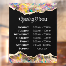 Diseño de Ópalo en Vinilo de Ventana de Horarios d