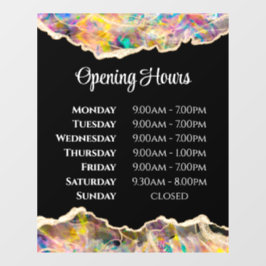 Diseño de Ópalo en Vinilo de Ventana de Horarios d