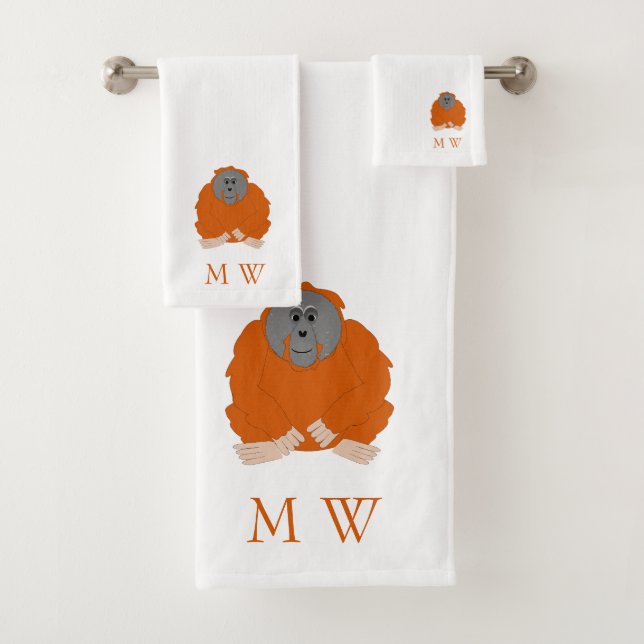 Diseño de orangután monogramado (In situ)