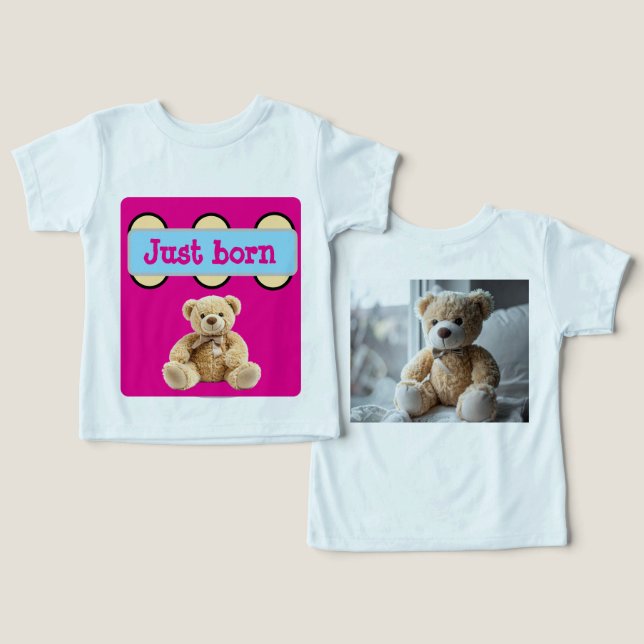 Diseño de osito de peluche recién nacido (Diseño Anverso y Reverso)