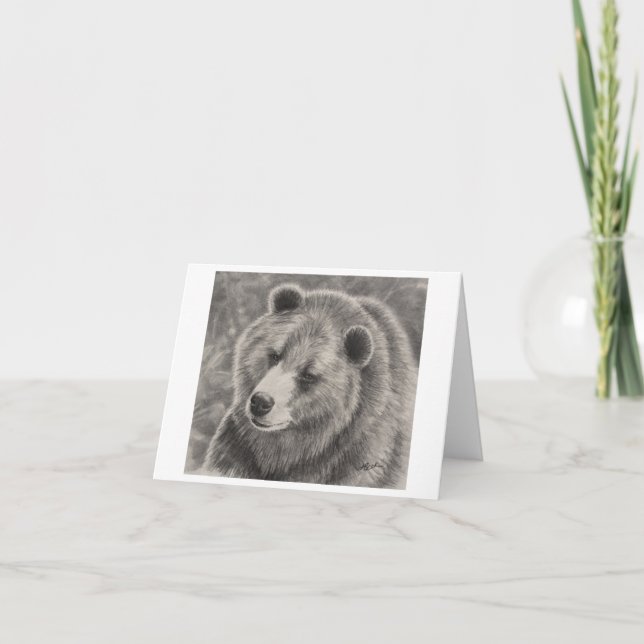 Diseño de oso en tarjetas de notas en blanco (Anverso)