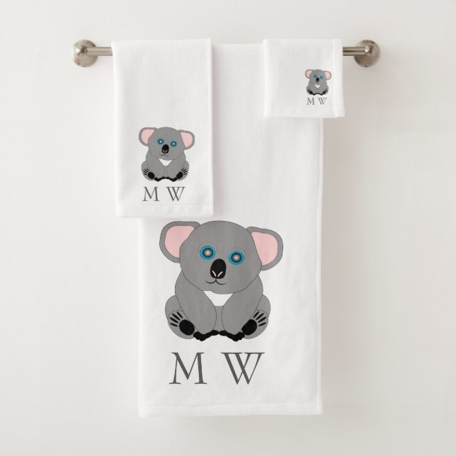 Diseño de oso koala monogramado (In situ)