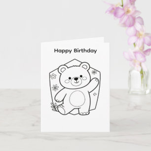 Diseño de oso para tarjeta de cumpleaños para colo