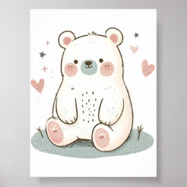 Diseño de oso pastel, arte de oso de color suave