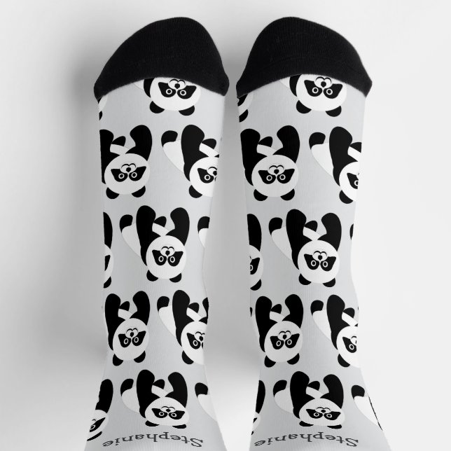 Diseño de Panda de Calcetines (Arriba)