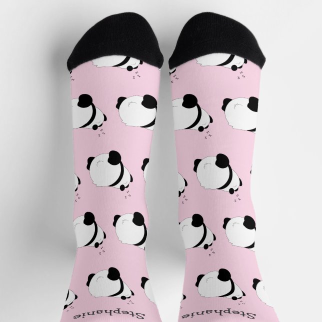 Diseño de Panda de Calcetines (Arriba)