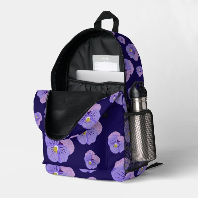 Diseño De Pansy En La Mochila (Esquina trasera derecha (abierta))