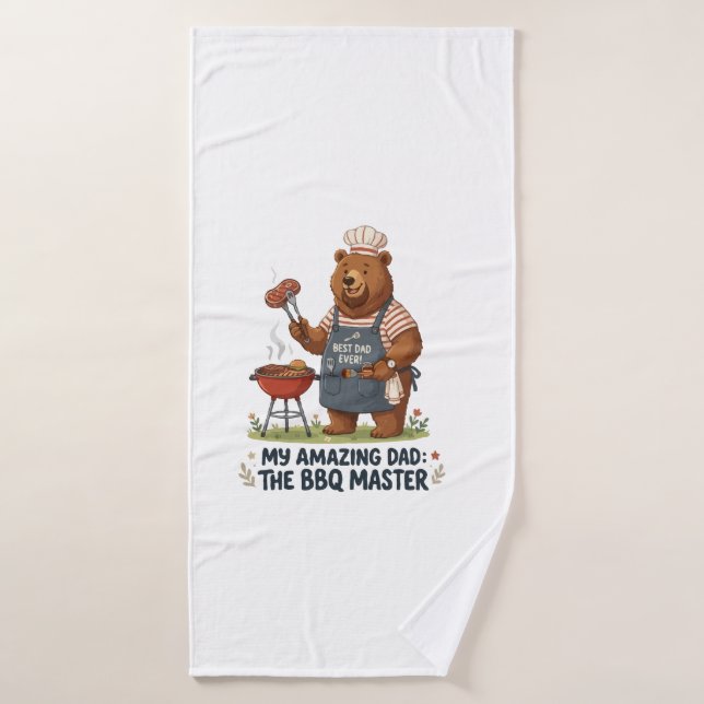 Diseño de Papá Oso Maestro de Barbacoa (Toalla de baño)