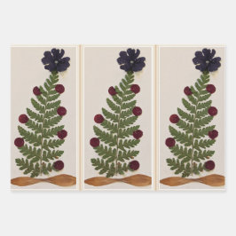 Diseño de papel de regalo de flores prensadas seca