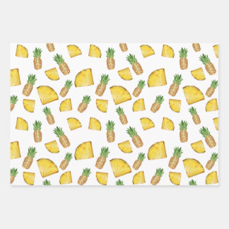 Diseño de papel de regalo de piña deliciosa