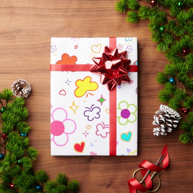 diseño de papel de regalo para obsequio (Regalo de vacaciones)