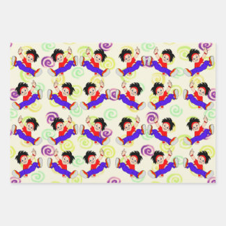 Diseño de papel envuelto de un niño bailarín color