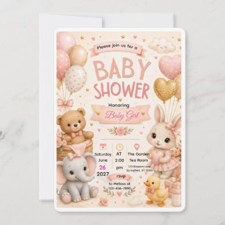Diseño de parte trasero de invitación para baby sh