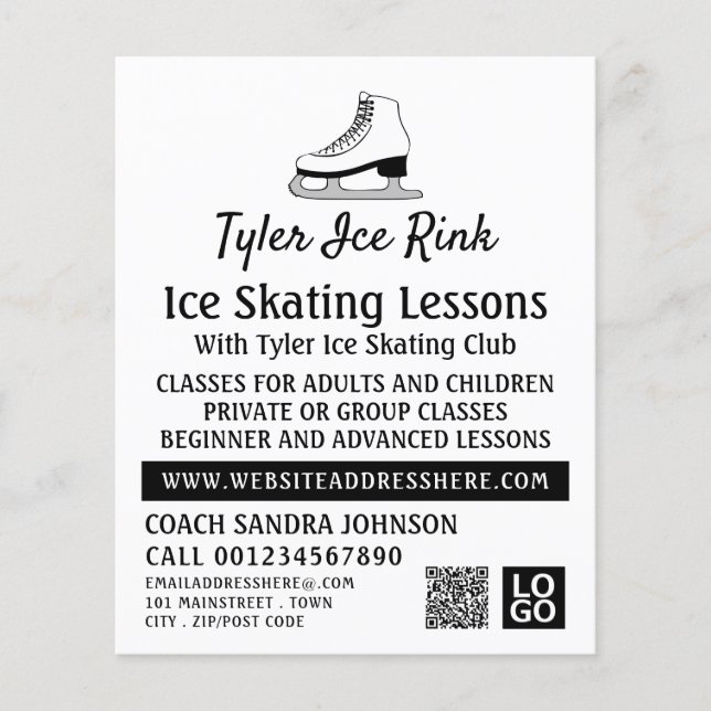 Diseño de patinaje sobre hielo, publicidad de la l (Frente)