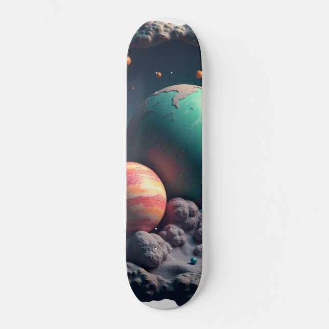 Diseño de Patineta Espacio y Planeta (Anverso)