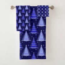 Diseño de patrón azul de árbol de Navidad