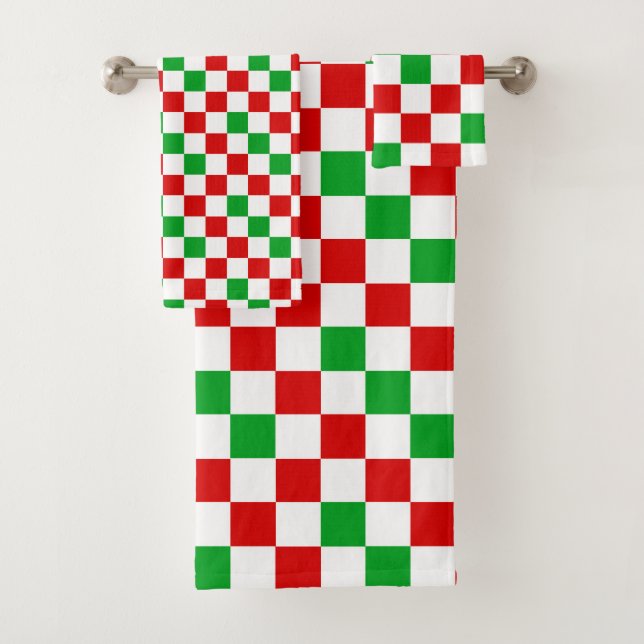 Diseño de Patrón Cuadriculado Rojo Blanco Verde  (In situ)