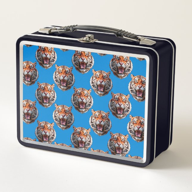 Diseño de patrón de cabeza de tigre azul (Anverso)