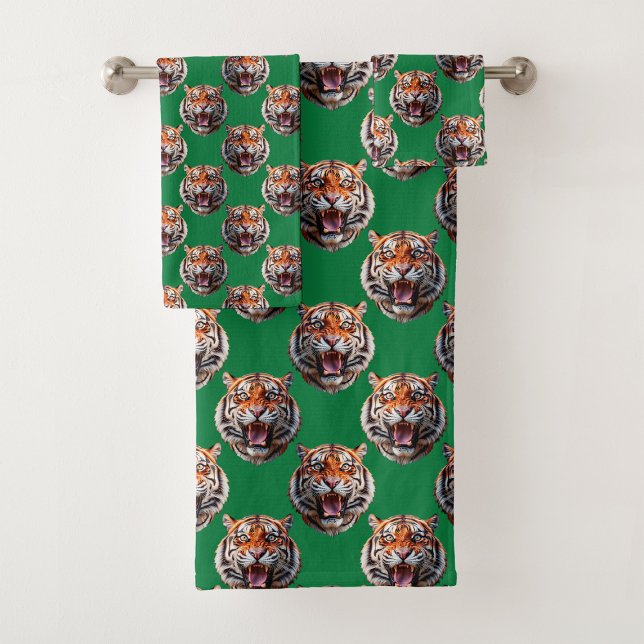 Diseño de patrón de cabeza de tigre verde (Subido por el creador)