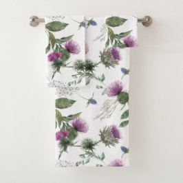 Diseño de Patrón de Cardo Morado Floral