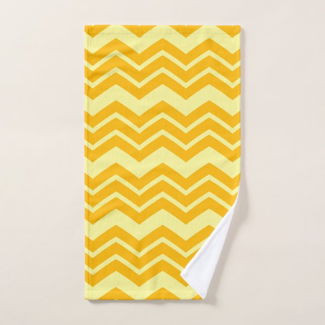 Diseño de patrón de cherón zigzag amarillo (Toalla de mano)