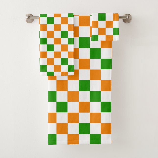 Diseño de Patrón de Cuadros Naranja Blanco Verde (In situ)