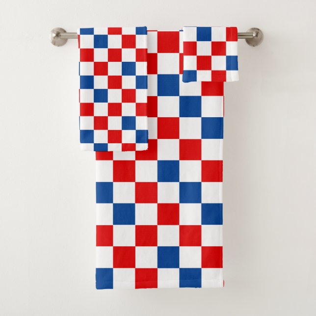 Diseño de Patrón de Cuadros Rojo Blanco Azul (In situ)