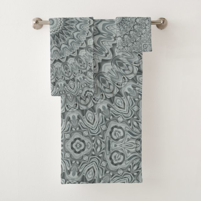 Diseño de patrón de mandala gris y plateado (In situ)
