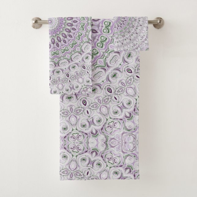 Diseño de Patrón de Mandala Lavanda y Verde (In situ)