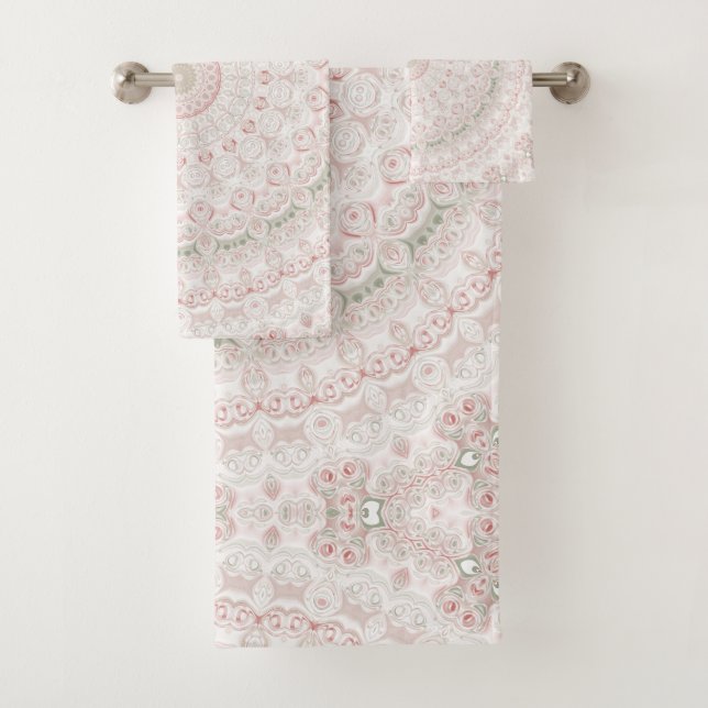 Diseño de Patrón de Mandala Rosa Pastel y Verde (In situ)