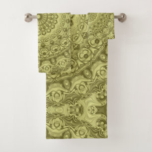 Diseño de Patrón de Mandala Verde Oliva