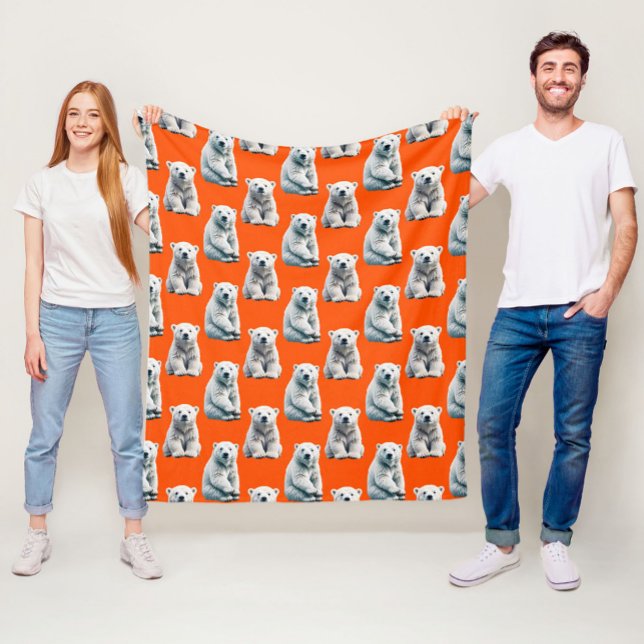 Diseño de patrón de oso polar en naranja  (Subido por el creador)