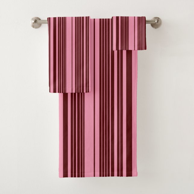 Diseño de Patrón de Rayas de Burdeos y Rosa  (In situ)