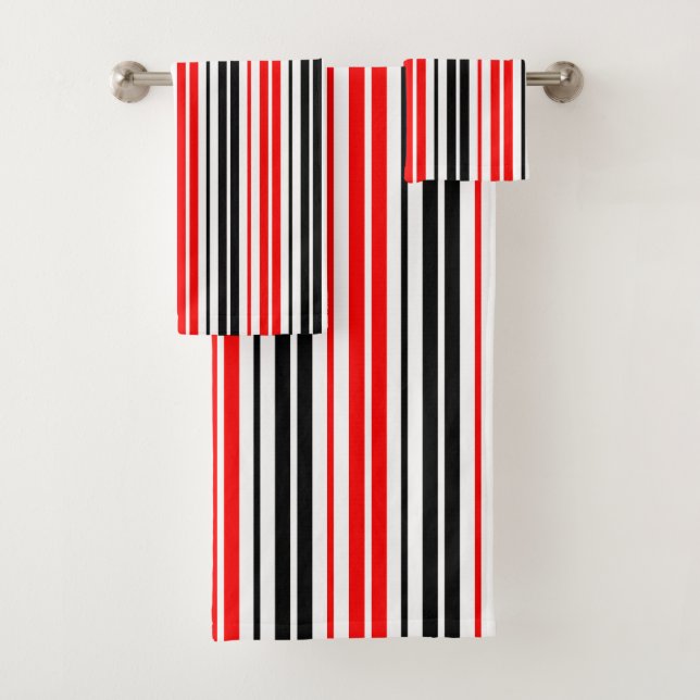 Diseño de patrón de rayas rojas negras y blancas  (In situ)